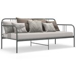 vidaXL Cadre de canapé-lit sans matelas gris métal 90x200 cm