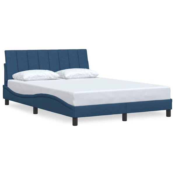 vidaXL Cadre de lit sans matelas bleu 120x200 cm tissu