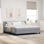 vidaXL Lit boxspring avec matelas Gris clair 180 x 200 cm tissu