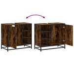 vidaXL Armoire de lavabo de salle de bain chêne fumé 65x33x60 cm