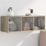 vidaXL Armoire murale avec portes en verre chêne sonoma 102x37x35 cm