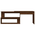 Bureau table poste de travail meuble d'ordinateur informatique étude d'angle chêne 200 x 50 x 76 cm bois d'ingénierie brun 02_0023677