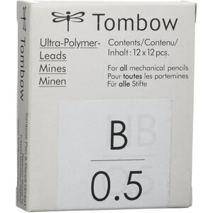 Etui de 12 Mines pour porte-mine pointe calibrée 0 5 mm dureté B x 12 TOMBOW