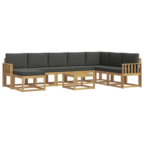 vidaXL Ensemble de canapés d'extérieur 9 pc Blanc et anthracite