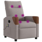 vidaXL Fauteuil de massage inclinable Taupe Tissu