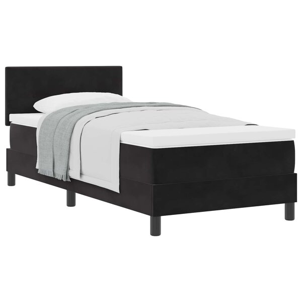 vidaXL Lit à ressorts avec matelas Noir 80 x 200 cm Velours