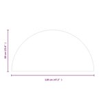 vidaXL Plaque de verre de cheminée Demi-rond 1200x600 mm