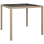 vidaXL Table de Salle à Manger de Jardin Beige 90x90x75 cm Poly Rattan