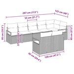 vidaXL Ensemble de canapé de jardin avec coussin 8 Pièces Gris clair