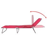 vidaXL Chaise longue pliable acier enduit de poudre rouge