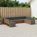 vidaXL Ensemble de canapés d'extérieur 9 pc Naturel et Anthracite