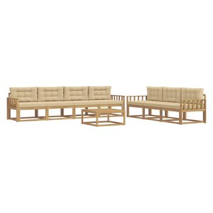 vidaXL Ensemble de canapés d'extérieur 7 pc Blanc et Beige