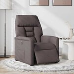 vidaXL Fauteuil inclinable électrique Marron foncé Tissu