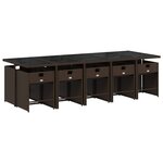 vidaXL Ensemble à manger de jardin et coussins 11 Pièces marron rotin