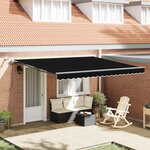 vidaXL Auvent Rétractable Automatique avec LED Noir 400x300 cm