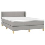 vidaXL Sommier à lattes de lit avec matelas Gris clair 140x190cm Tissu