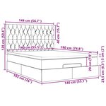 vidaXL Cadre de lit ottoman et matelas gris clair 140x190 velours