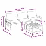 vidaXL Ensemble de canapé de jardin 4 Pièces Anthracite Acier