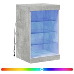 vidaXL Buffet avec lumières LED gris béton 41x37x67 cm