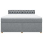 vidaXL Sommier à lattes de lit avec matelas Gris clair 180x200cm Tissu
