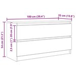 vidaXL Meuble TV sonoma gris 100x35x54 cm bois d'ingénierie