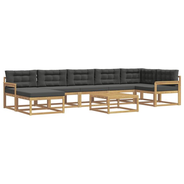 vidaXL Ensemble de canapés d'extérieur 8 pc Blanc et anthracite