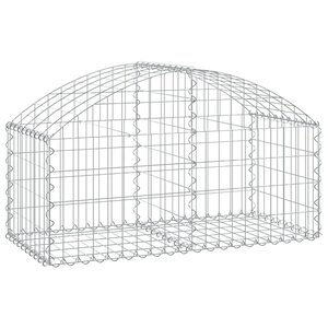 vidaXL Panier de gabions arqué 100x50x40/60 cm Fer galvanisé