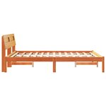 vidaXL Cadre de lit avec tête de lit Brun cire 120 x 190 cm Pin massif