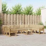 vidaXL Ensemble de canapés d'extérieur 11 Pièces Blanc et Beige