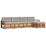 vidaXL Ensemble de canapés d'extérieur 5 pc Gris Naturel et Clair
