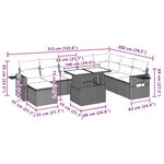 vidaXL Salon de jardin 9 Pièces avec coussins gris clair résine tressée