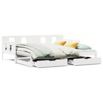 vidaXL Lit de jour avec gigogne et tiroirs sans matelas blanc 90x190cm