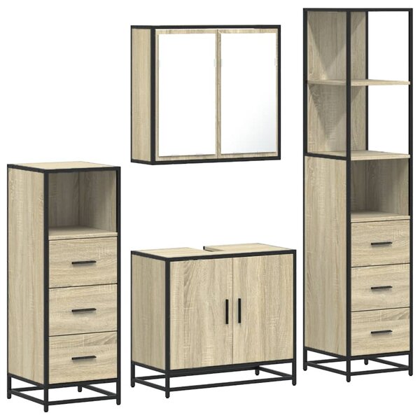 vidaXL Ensemble de meubles de salle de bain 4 Pièces chêne sonoma