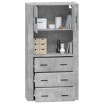 vidaXL Buffet haut Gris béton Bois d'ingénierie