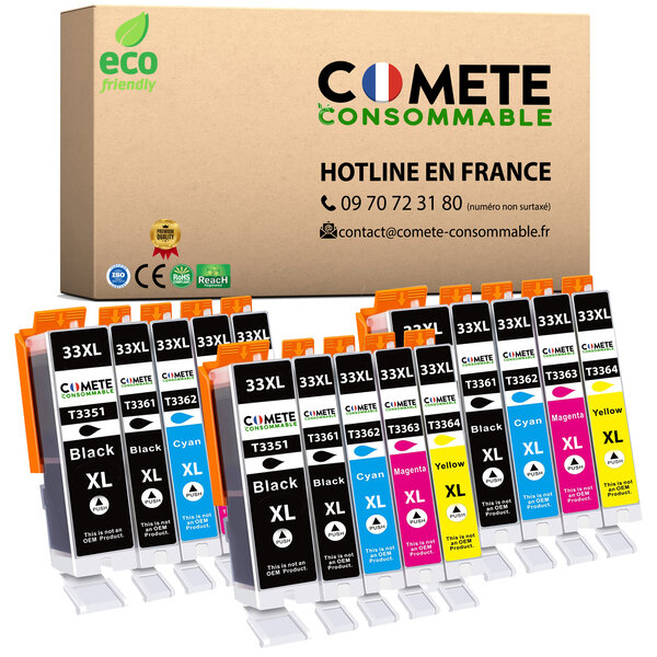 33XL - 15 cartouches compatibles pour 33 XL - COMETE