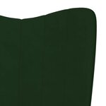 vidaXL Chaise de relaxation avec tabouret Vert foncé Velours