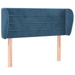 vidaXL Tête de lit avec oreilles Bleu foncé 103x23x78/88 cm Velours