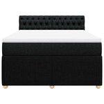 vidaXL Sommier à lattes de lit avec matelas Noir 140x190 cm Tissu