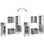 vidaXL Ensemble d'armoires de salle de bain 4 Pièces sonoma gris