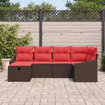vidaXL Ensemble de Canapés avec coussin 6 Pièces Marron polyrotin