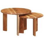 vidaXL Tables basses gigognes 2 Pièces Marron Bois d'Acacia Massif