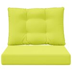 vidaXL Coussin de canapé d'extérieur 2 Pièces Vert Polyester