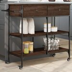 vidaXL Chariot de cuisine chêne marron 105x42x95 cm bois d'ingénierie