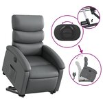 vidaXL Fauteuil inclinable électrique gris similicuir