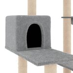 vidaXL Arbre à chat avec griffoirs en sisal gris clair 82 5 cm