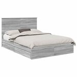 vidaXL Lit de Rangement Gris Sonoma 160 x 200 cm Bois d'ingénierie