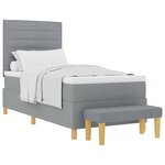 vidaXL Lit à ressorts avec coussin Gris clair 200 x 90 cm tissu