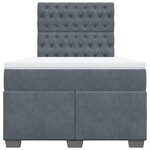 vidaXL Sommier à lattes de lit et matelas gris foncé 120x190cm velours
