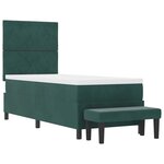 vidaXL Lit à ressorts avec matelas Vert foncé 80 x 200 cm Velours