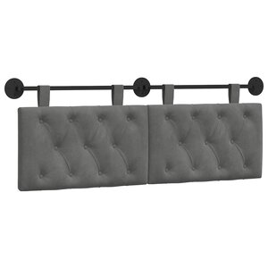 vidaXL Tête de lit suspendue Gris foncé Velours